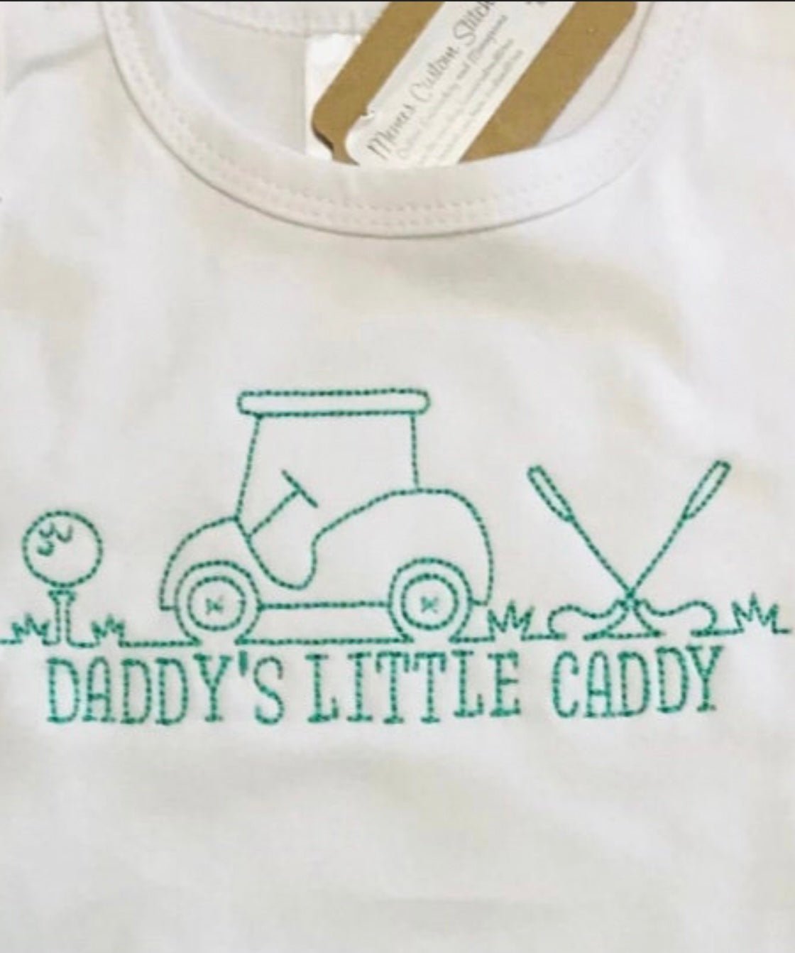 Daddy's Little Golf Caddy Baby Unisex Onesie Bodysuit Golf Lover Gift - Memes Custom Stitches LLC