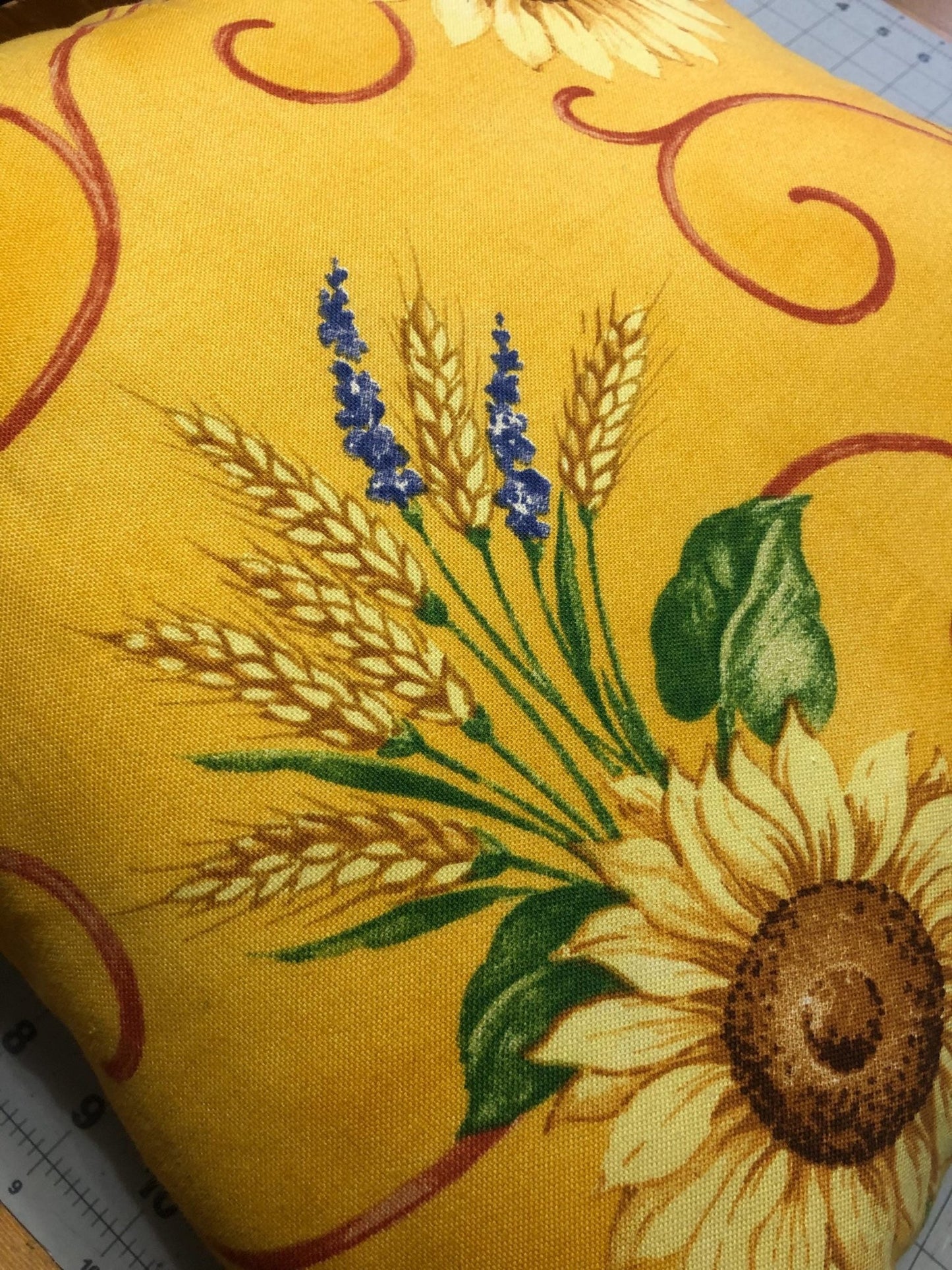 Handmade Fall Sunflower Throw Pillow 15x15 - Memes Custom Stitches LLC