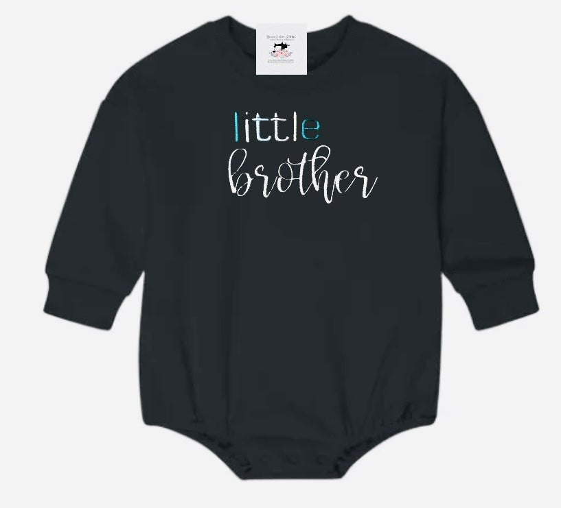 Little Brother Little Sister Sibling Unisex Sweatshirt Bubble Romper - Memes Custom Stitches LLC