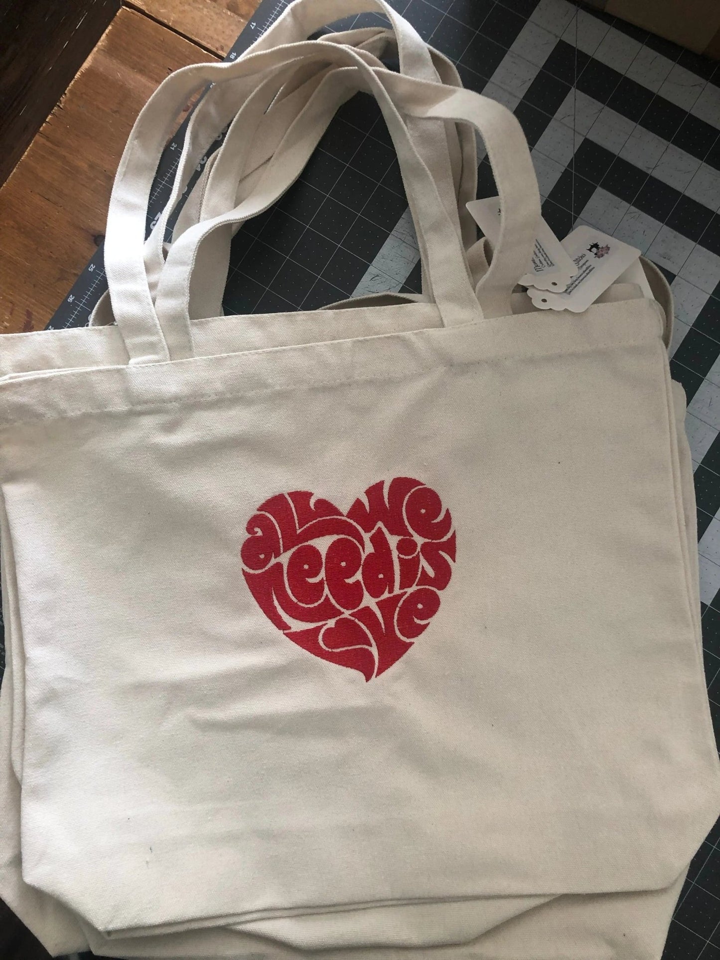 Love Shopping Canvas Market Tote Bag ,Everyday Tote Bag - Memes Custom Stitches LLC