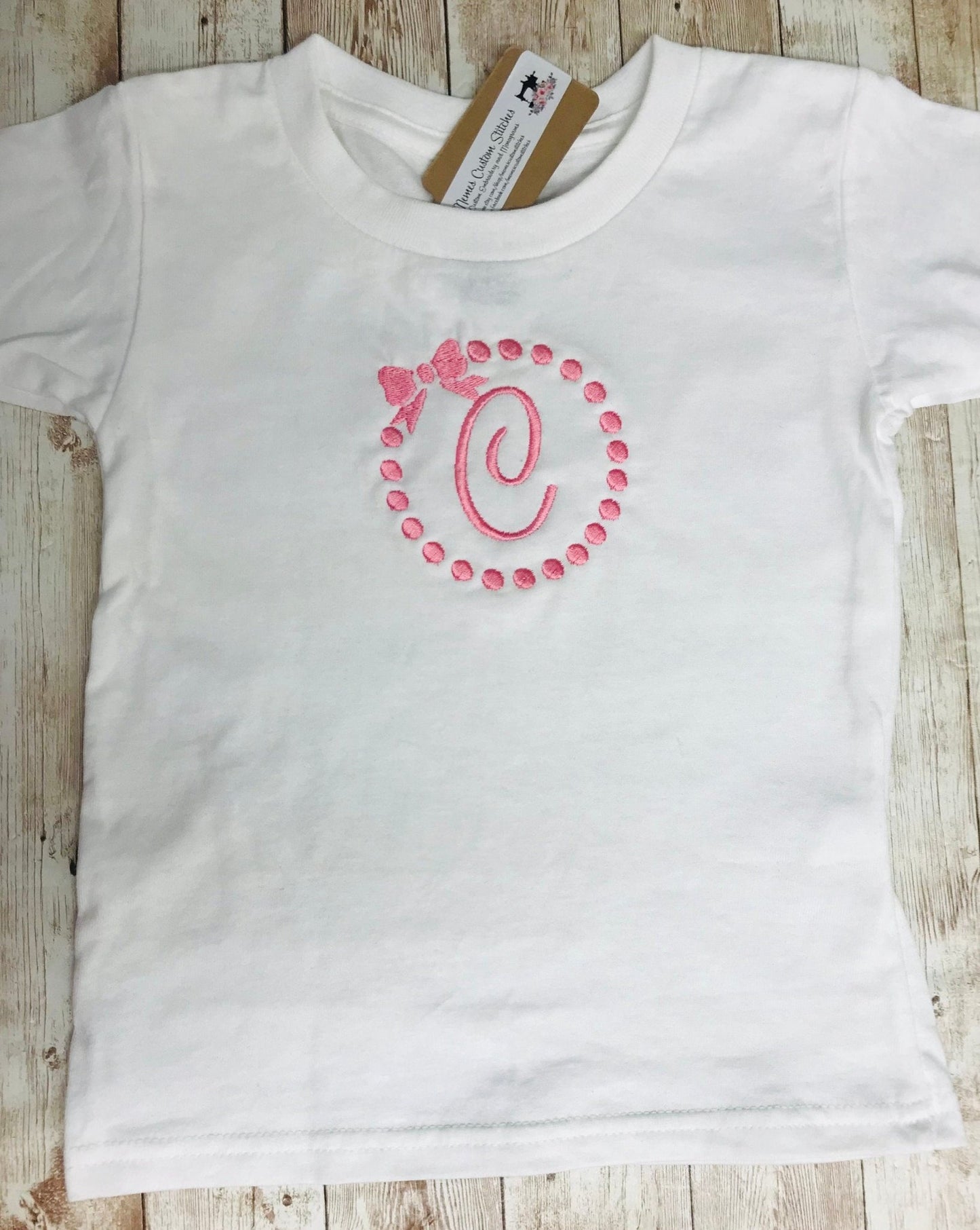 Personalized Initial Baby Girl Toddler Pink Bow T - Shirt, Summer Vacation Kids Clothes - Memes Custom Stitches LLC