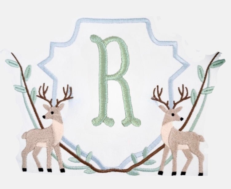 Personalized Initial Deer Baby Boy Diaper Cover Bloomers Gift - Memes Custom Stitches LLC