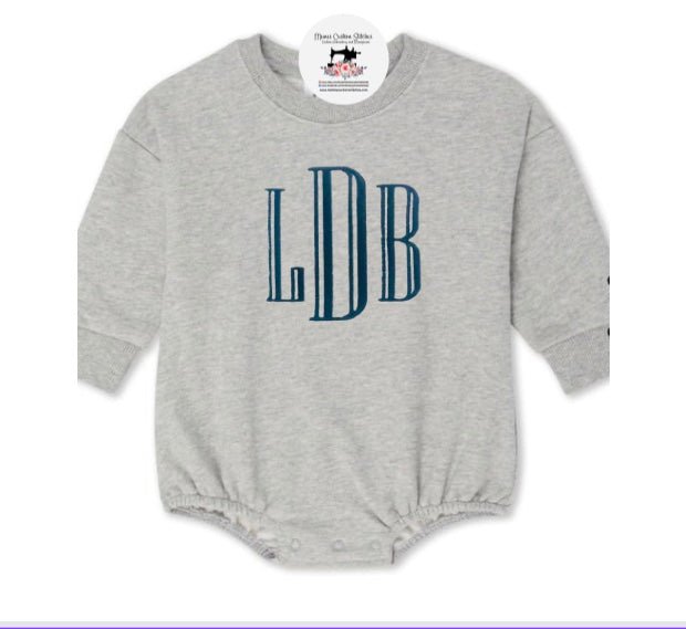 Personalized Name Monogram Baby Unisex Sweatshirt Bubble Romper - Memes Custom Stitches LLC