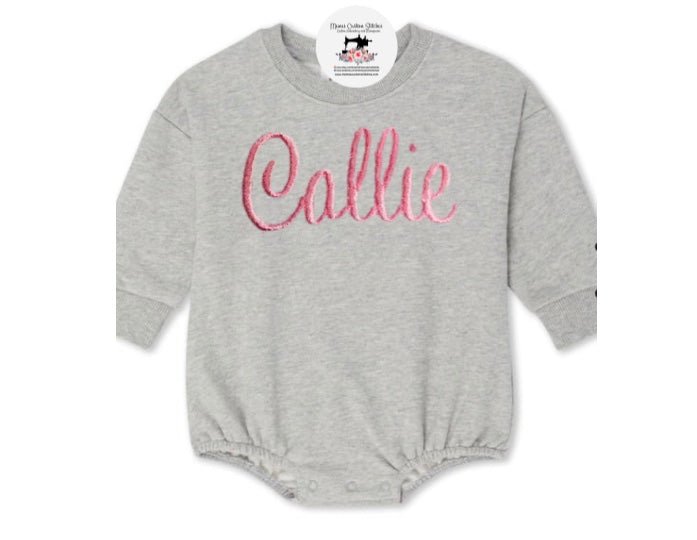 Personalized Name Monogram Baby Unisex Sweatshirt Bubble Romper - Memes Custom Stitches LLC