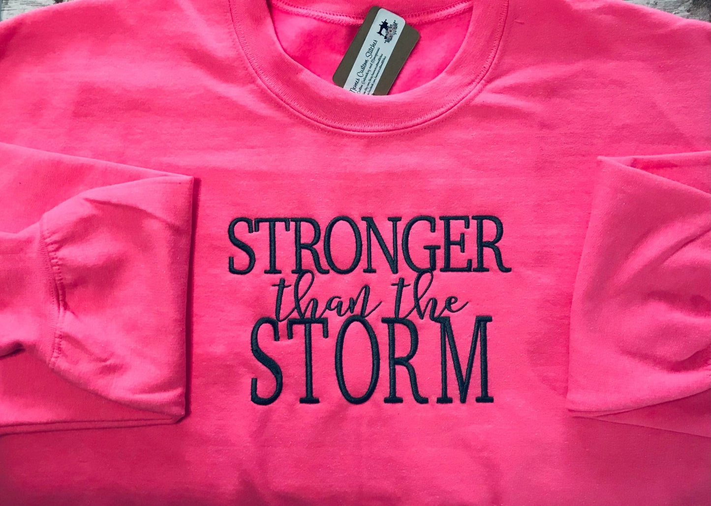 Stronger than the Storm Unisex Simple Christian Crew Sweatshirt - Memes Custom Stitches LLC