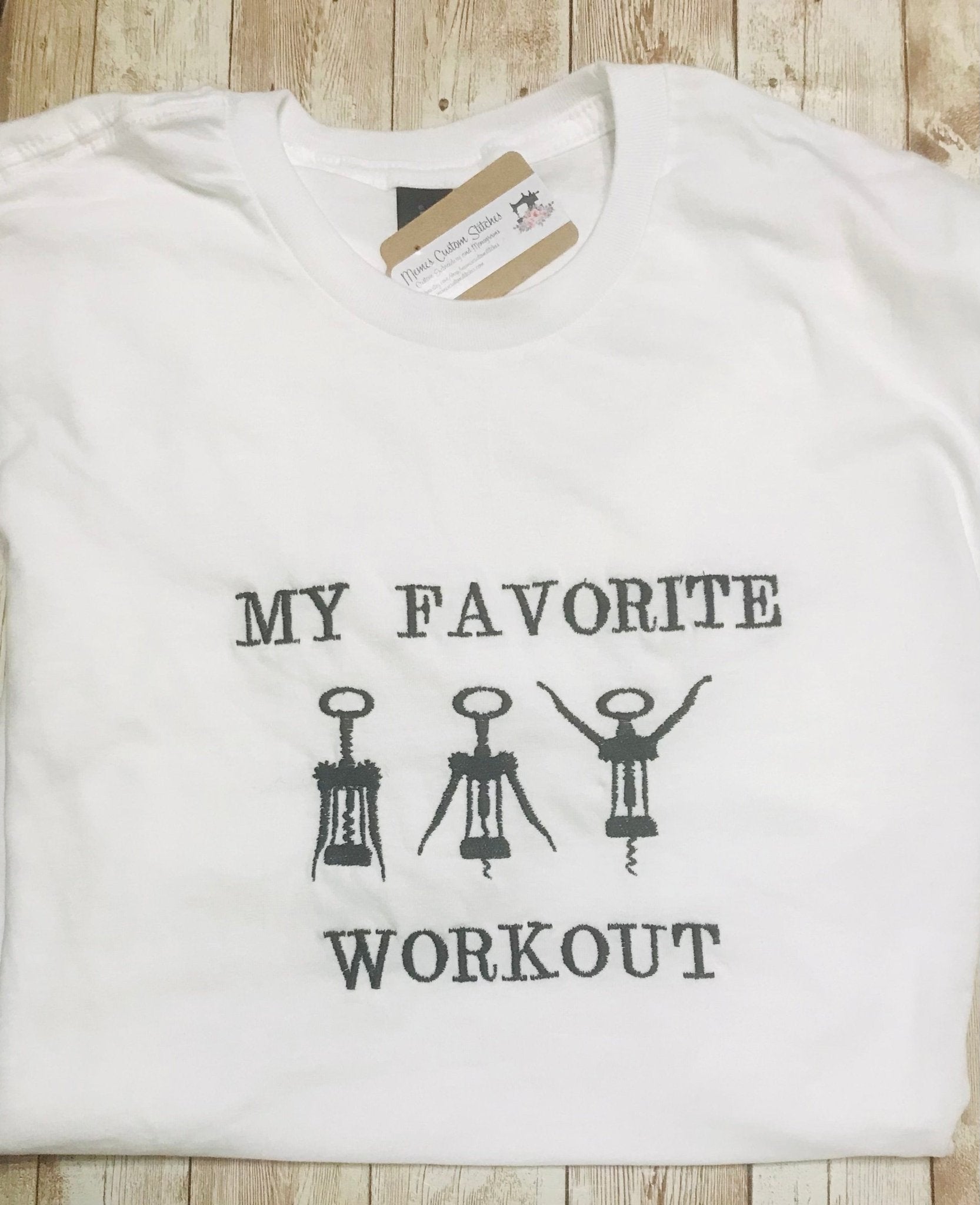 Wine Workout Unisex White Soft Cotton Short Sleeve T Shirt,Wine Lover Gift - Memes Custom Stitches LLC