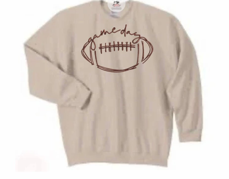 Women’s Game - day Football Adult Unisex Fleece Embroidered Crew Sweatshirt - Memes Custom Stitches LLC