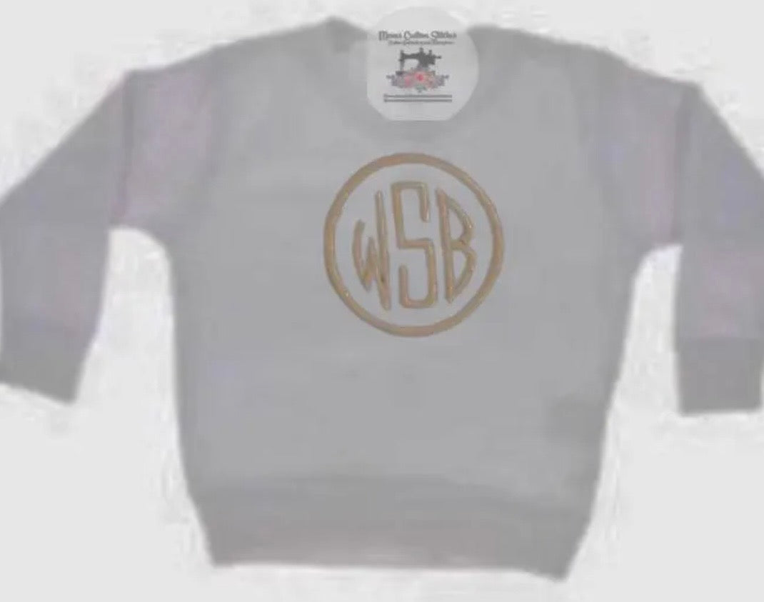Kids Personalized Large Monogram Fleece Sweatshirt