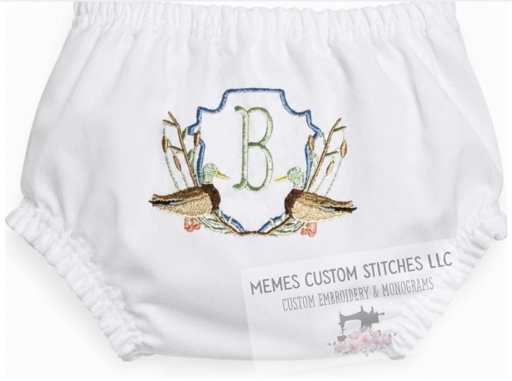 Baby Boy Personalized Mallard Duck Diaper Cover Bloomer