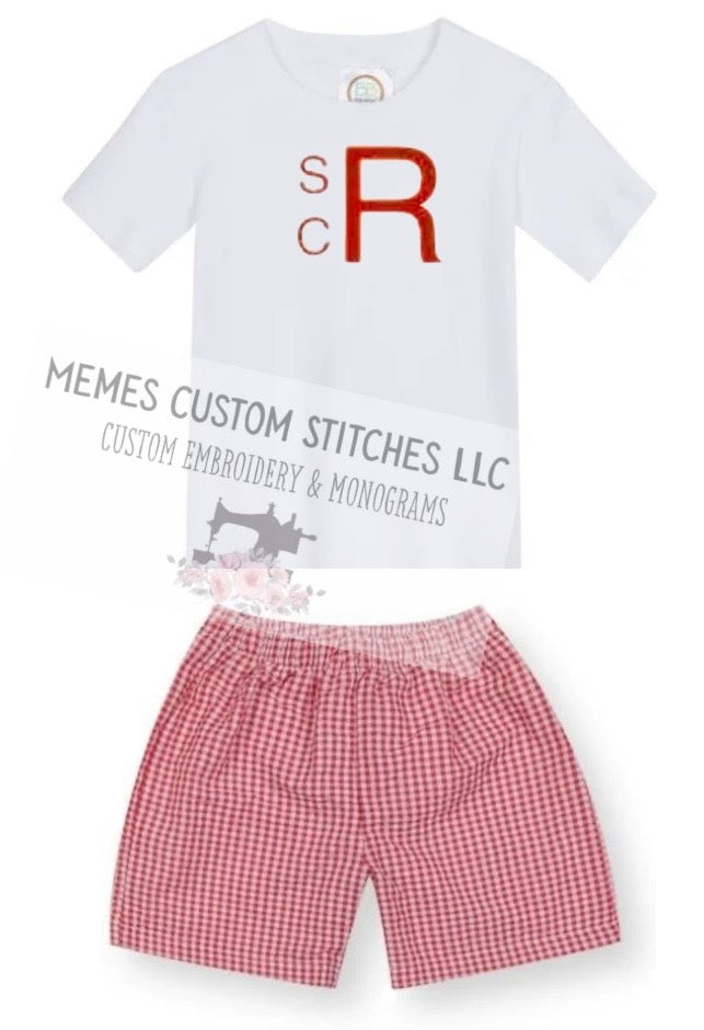 Boys Personalized Monogram Tshirt Shorts Set
