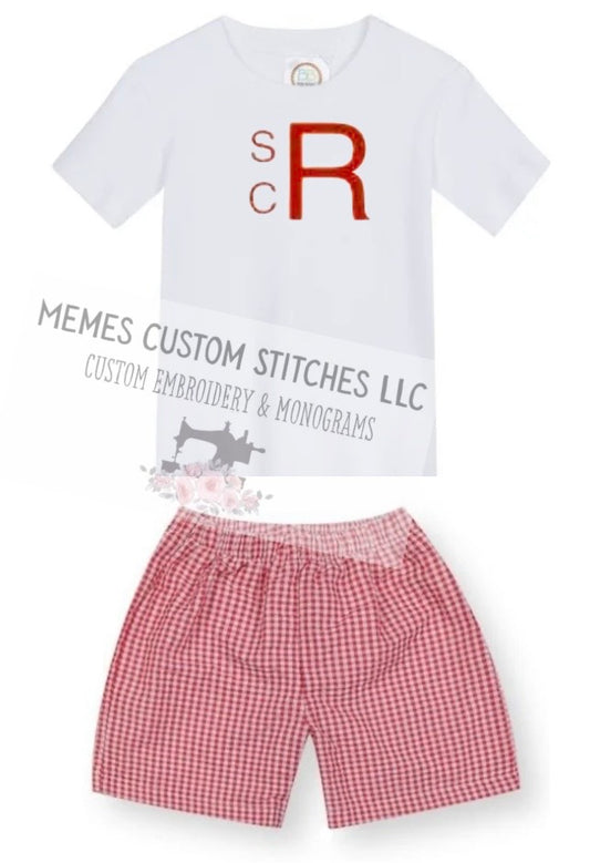 Boys Personalized Monogram Tshirt Shorts Set