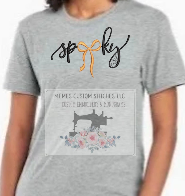 Women’s Halloween Spooky Embroidered Tshirt