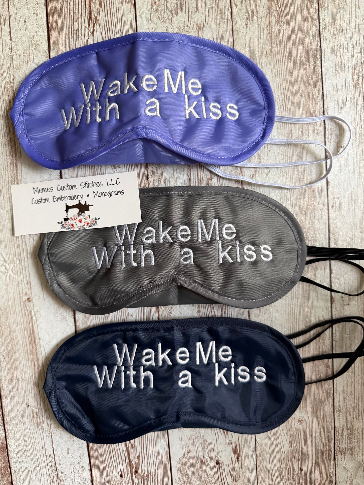 Women’s Embroidered Satin Sleep Mask| Custom Embroidered Sleep Eye Mask | Bridesmaid Gift | Self-Care Gift