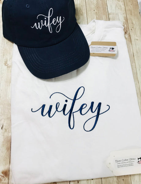 New bride wifey tshirt and hat 