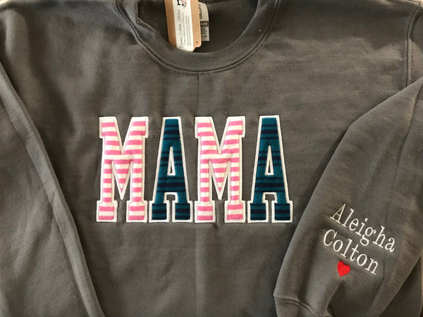 Personalized Kids Name Mama Memory Baby Clothes Unisex Simple Casual Crew Sweatshirt