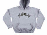 Adult Farm Tractor Heartbeat Unisex Hoodie Gift - Memes Custom Stitches LLC