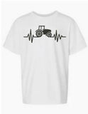 Adult Farm Tractor Heartbeat Unisex Tshirt Gift - Memes Custom Stitches LLC