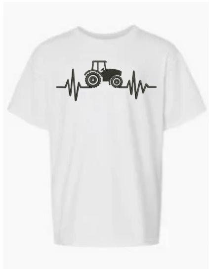 Adult Farm Tractor Heartbeat Unisex Tshirt Gift - Memes Custom Stitches LLC