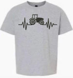 Adult Farm Tractor Heartbeat Unisex Tshirt Gift - Memes Custom Stitches LLC