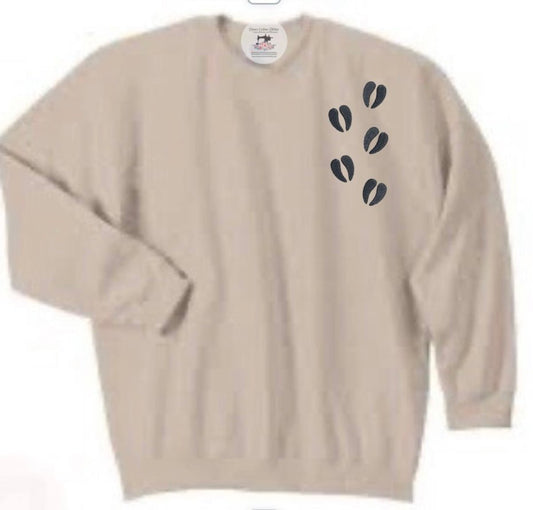 Adult Men’s Deer Footprints Embroidered unisex sweatshirt - Memes Custom Stitches LLC