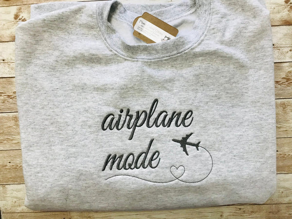 Airplane Mode Adult Unisex Crew Cotton Casual Travel Vacation T Shirt - Memes Custom Stitches LLC