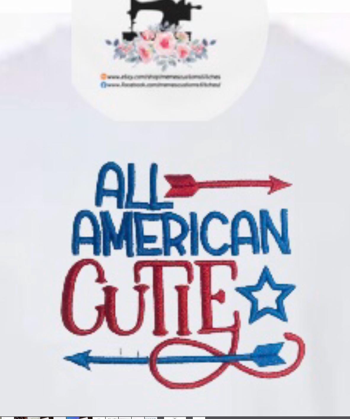 American Cutie Patriotic July 4th Red White Blue Baby Unisex Onesie Bodysuit - Memes Custom Stitches LLC