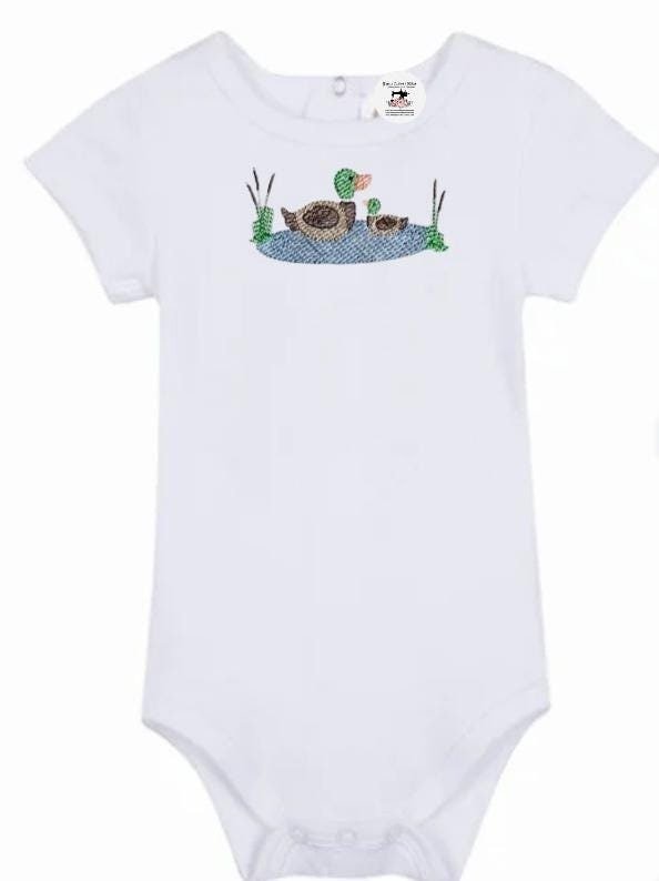 Baby Boy Ducks In Water Bodysuit Onesie Gift - Memes Custom Stitches LLC