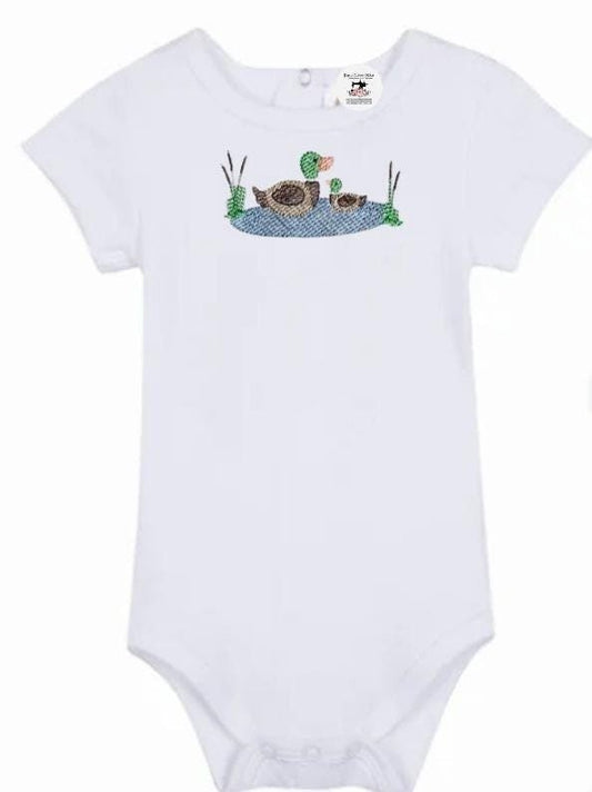 Baby Boy Ducks In Water Bodysuit Onesie Gift - Memes Custom Stitches LLC