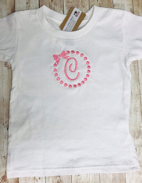 Baby Girl Personalized Pink Bow Toddler Tshirt - Memes Custom Stitches LLC