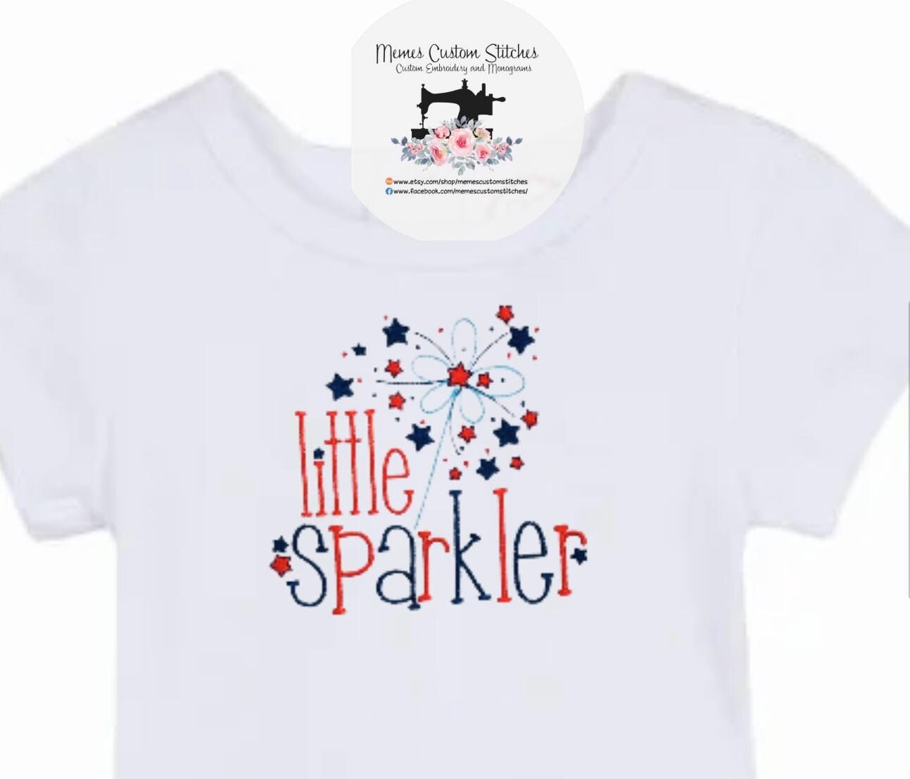 Baby Patriotic Sparkler Unisex Bodysuit Onesie, Summer July 4 Outfit - Memes Custom Stitches LLC