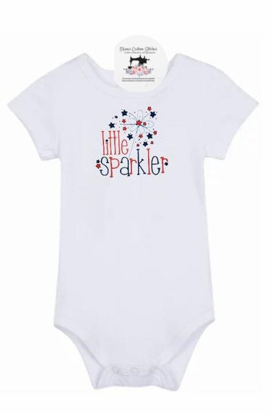 Baby Patriotic Sparkler Unisex Bodysuit Onesie, Summer July 4 Outfit - Memes Custom Stitches LLC