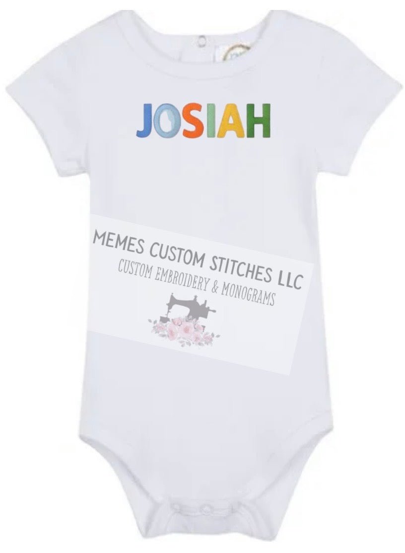Baby Personalized Applique Name Unisex Bodysuit - Memes Custom Stitches LLC