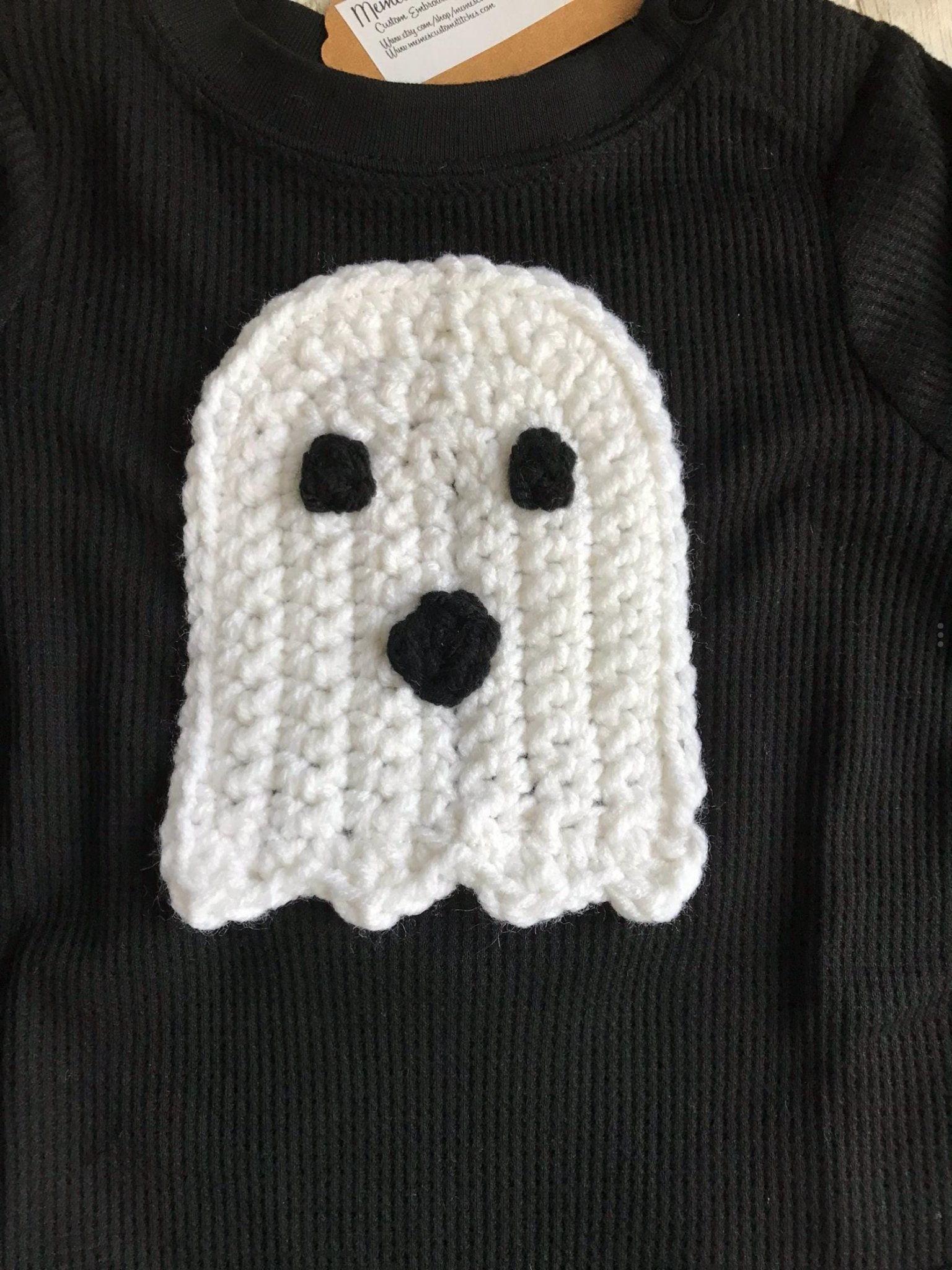 Baby Unisex Ghost Halloween Black Onesie Bodysuit - Memes Custom Stitches LLC