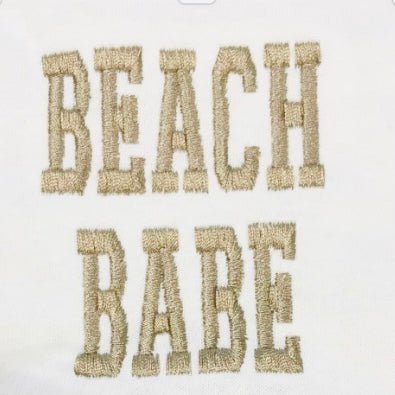 Beach Babe Baby Girls White Cotton T-Shirt - Memes Custom Stitches LLC