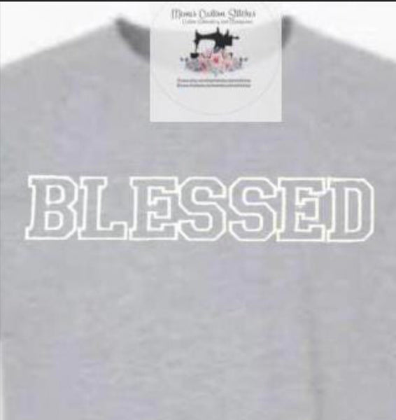 Blessed Unisex Simple Christian Crew Sweatshirt Gift - Memes Custom Stitches LLC