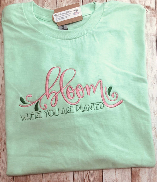 Bloom where you are planted Christian Unisex Short Sleeve T Shirt - Memes Custom Stitches LLC