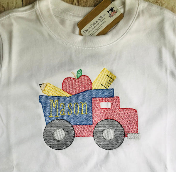 Boys Name Back to School T - shirt, Personalized Truck Tee - Memes Custom Stitches LLC