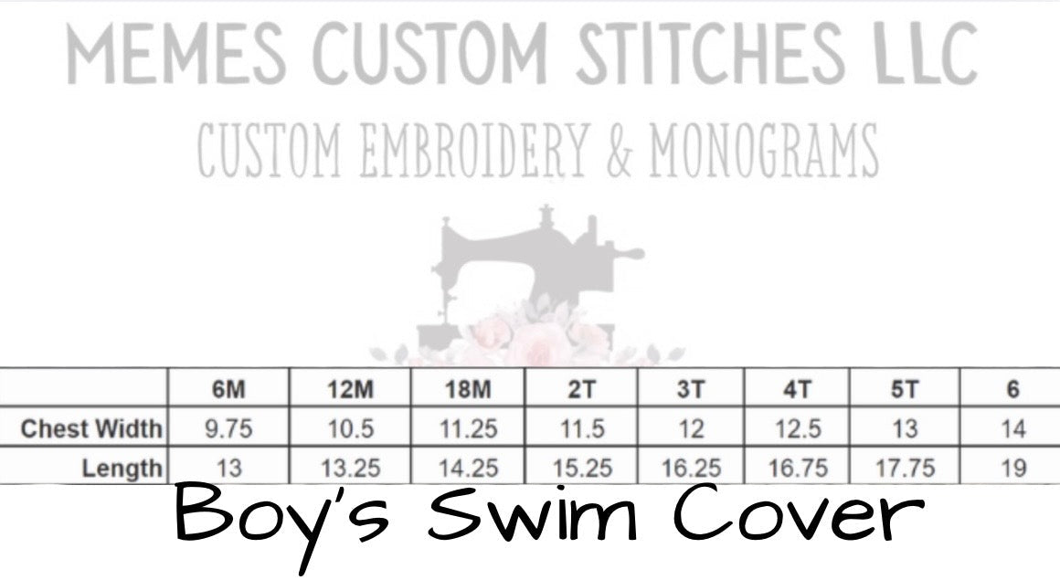 Boy’s Personalized Name Monogram Hooded Swim Cover Up Shirt - Memes Custom Stitches LLC