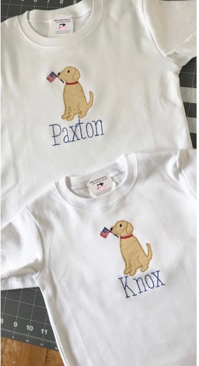 Boy’s Personalized Patriotic Dog T-Shirt - Memes Custom Stitches LLC