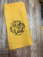 Christian Well with My Soul Linen Kitchen Towel,Kitchen Decor - Memes Custom Stitches LLC