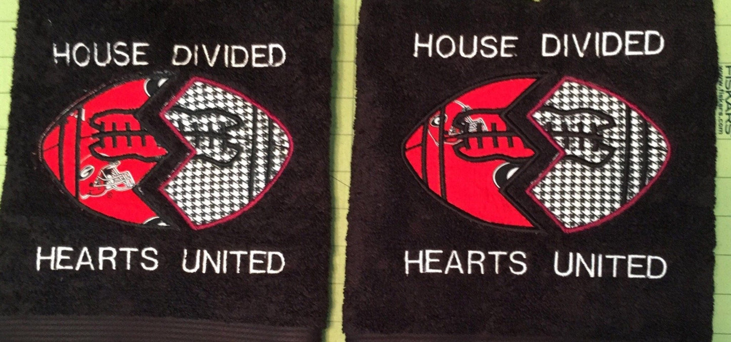 Custom Mancave Football House Divided College/Nfl Towel Sets, Sports Decor Gifts, - Memes Custom Stitches LLC