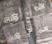 Custom Royalty King and Queen Towel Sets, Wedding Housewarming Gifts - Memes Custom Stitches LLC