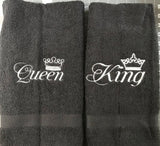 Custom Royalty King and Queen Towel Sets, Wedding Housewarming Gifts - Memes Custom Stitches LLC