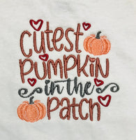 Cutest Pumpkin Infant White Unisex Bodysuit Onesie, Newborn Fall Shower Gift - Memes Custom Stitches LLC