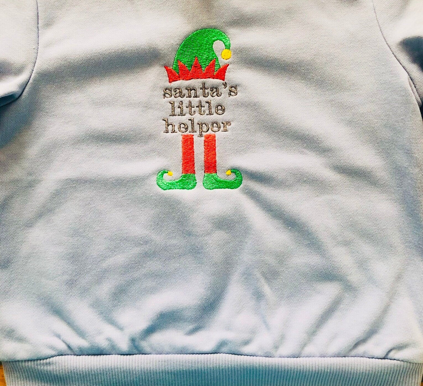 Elf Santas Little Helper Baby Christmas Infant Toddler Kids Sweatshirt - Memes Custom Stitches LLC