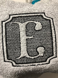 Embossed Initial Bathroom Towels, Personalized Towels, Wedding Gift,Monogram Bath Decor - Memes Custom Stitches LLC