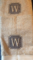 Embossed Initial Bathroom Towels, Personalized Towels, Wedding Gift,Monogram Bath Decor - Memes Custom Stitches LLC