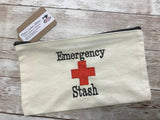 Emergency Stash Zipper Canvas Bag Pouch, Teacher Stash Bag, Travel Toiletry Bag,Graduation Gift - Memes Custom Stitches LLC