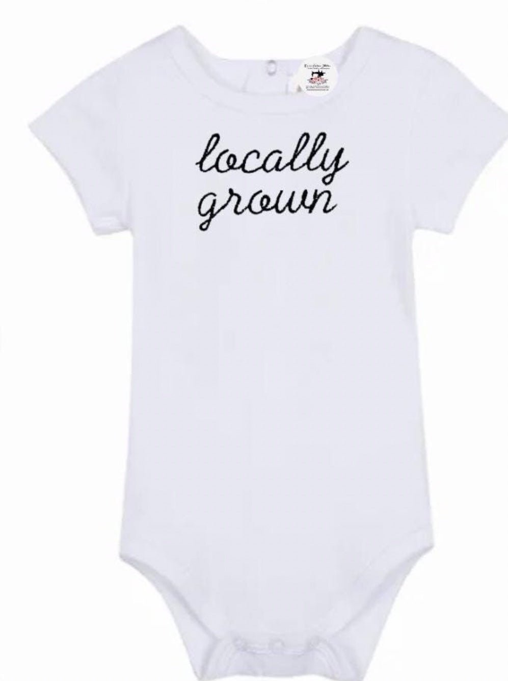 Funny Farm Locally Grown Short Sleeve Baby Onesie Bodysuit Gift - Memes Custom Stitches LLC