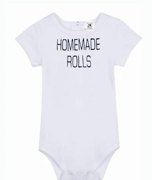 Funny Homemade Rolls Baby Toddler Unisex Bodysuit Onesie Gift - Memes Custom Stitches LLC